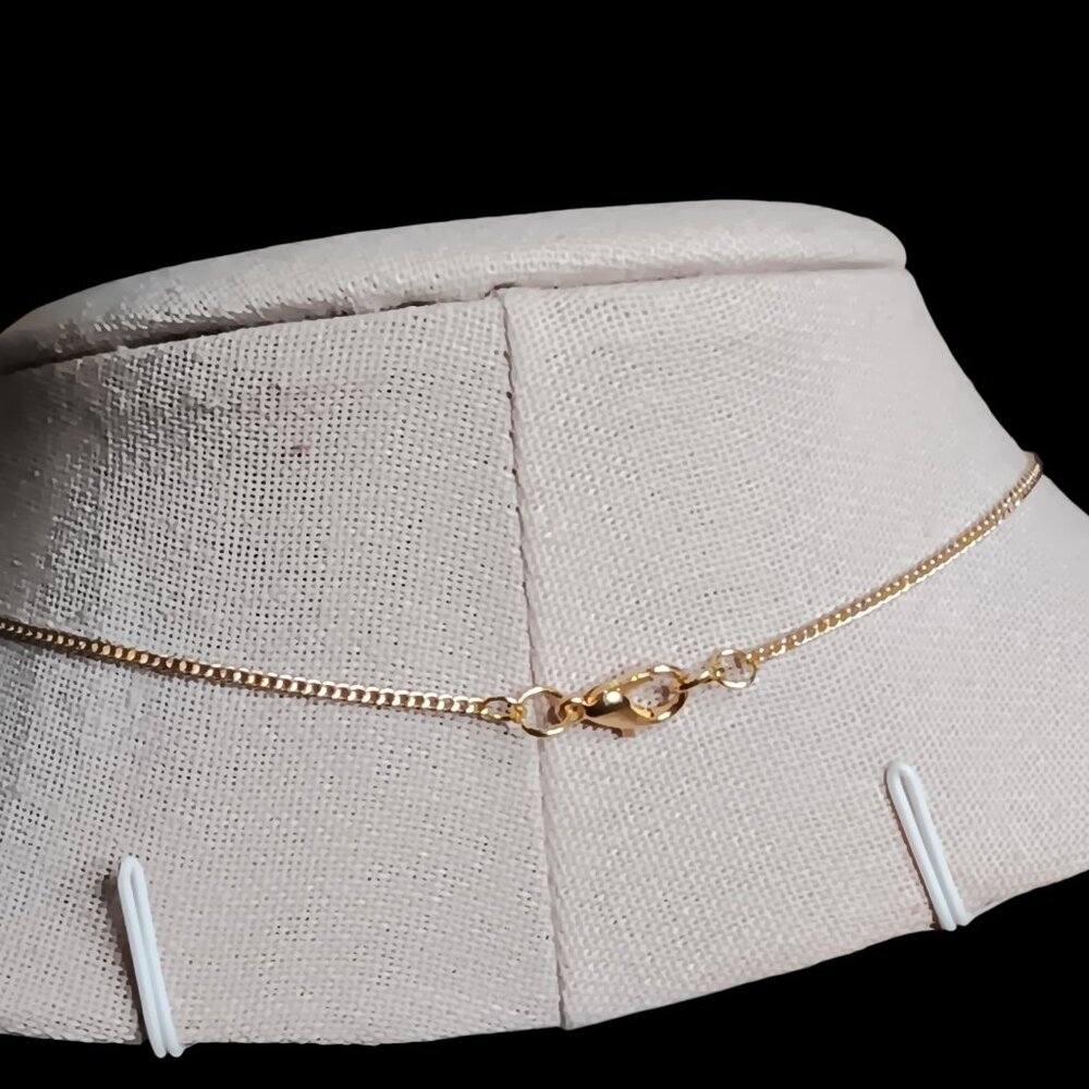 Authentic Louis Vuitton vintage patina Lock Key Necklace Gold Tone w/ 24" Chain - Picture 10 of 11